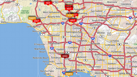 Mapa przestępczości w Los Angeles w roku 1947